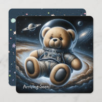 Teddy Bear Astronaut Baby Boy Shower 