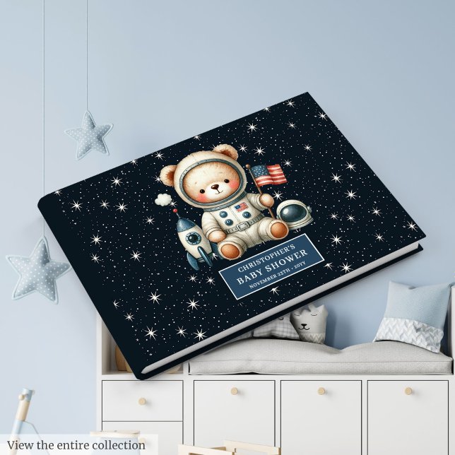 Teddy Bear Astronaut Boy Baby Shower Logbook Guest Book (Teddy Bear Astronaut Boy Baby Shower Logbook Guest Book)