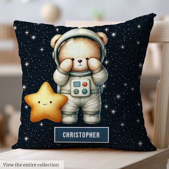 Teddy Bear Astronaut Pillow Baby Boy Nursery Decor (Teddy Bear Astronaut Pillow Baby Boy Nursery Decor)