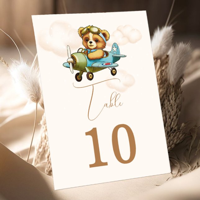 Teddy Bear Baby Aeroplane Pilot Table Number (Teddy Bear Baby Airplane Pilot Table Number)