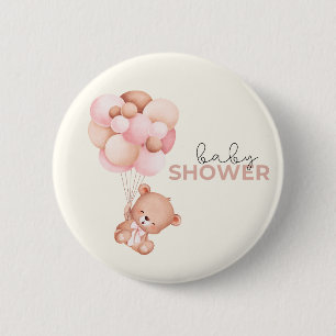 Teddy Bear Baby Baby Shower 6 Cm Round Badge