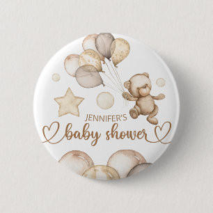 Teddy Bear Baby Bear Baby Shower Ballon  6 Cm Round Badge