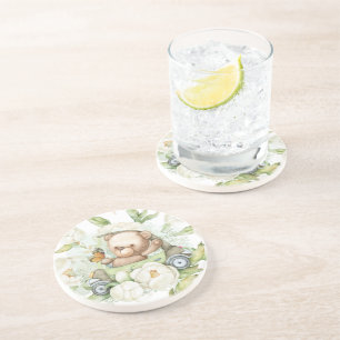 Teddy Bear Baby Bear Baby Shower Coaster