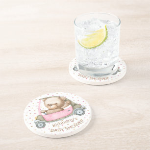 Teddy Bear Baby Bear Baby Shower Coaster