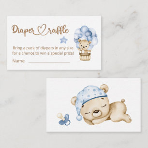 Teddy Bear Baby Bear Baby Shower Diaper Raffle Enclosure Card