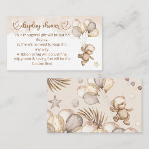 Teddy Bear Baby Bear Baby Shower Enclosure Card