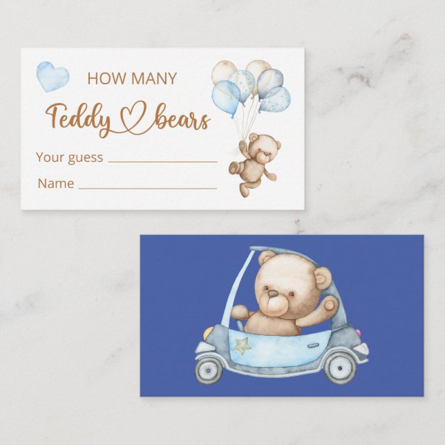 Teddy Bear Baby Bear Baby Shower Enclosure Card (Front/Back)