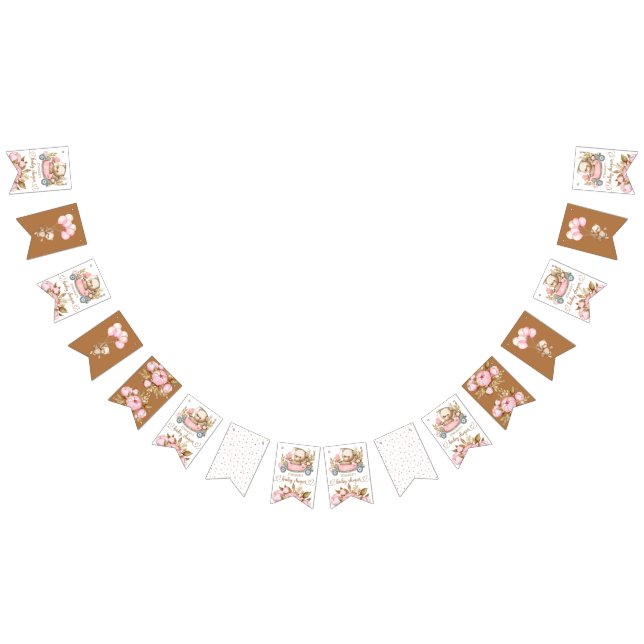 Teddy Bear Baby Bear Baby Shower Floral   Bunting (All)