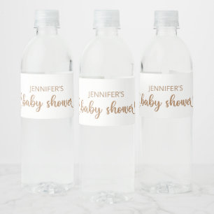 Teddy Bear Baby Bear Baby Shower Floral Water Bottle Label