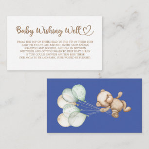 Teddy Bear, Baby Bear, Baby Shower, Wishing Well Enclosure Card