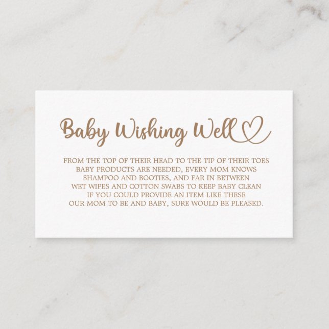 Teddy Bear, Baby Bear, Baby Shower, Wishing Well, Enclosure Card (Front)