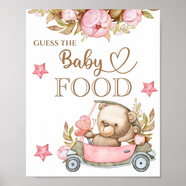 Teddy Bear Baby Bear “Guess the Baby Food” Poster (Front)