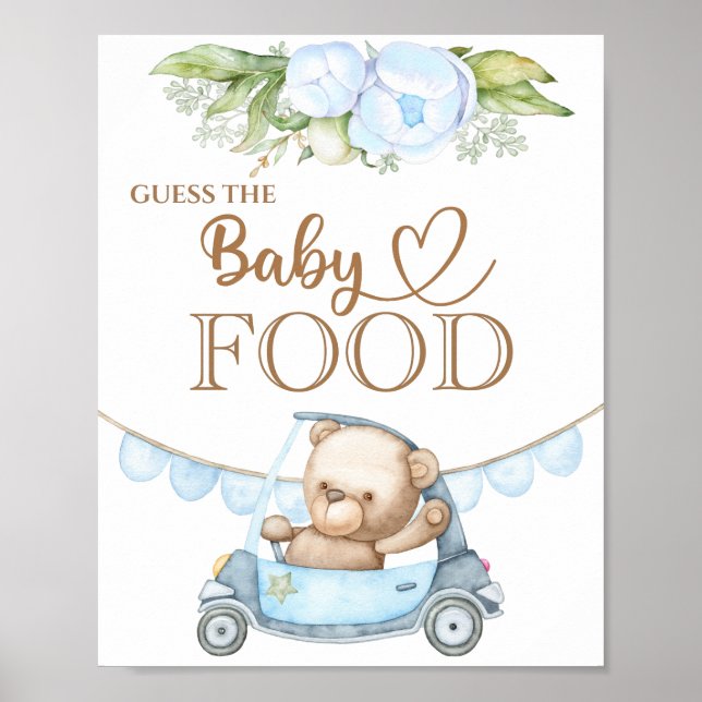 Teddy Bear Baby Bear “Guess the Baby Food” Poster (Front)