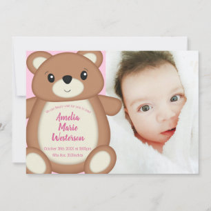 Teddy Bear Baby Birth Announcement