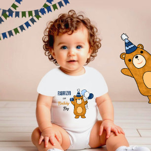 Teddy bear baby bodysuit