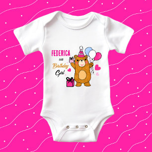 Teddy bear baby bodysuit