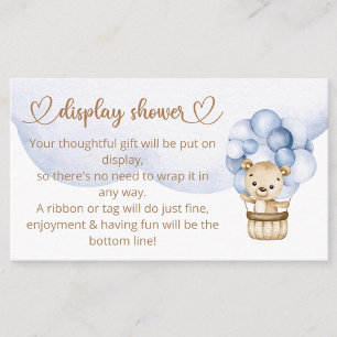 Teddy Bear Baby Boy Bear Baby Shower Enclosure Card