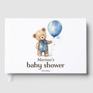Teddy Bear Baby Boy Shower Guest Book