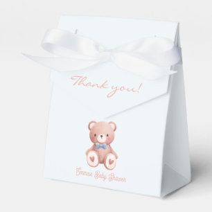 Teddy Bear Baby Boy Shower - Soft Blue Stars Favour Box