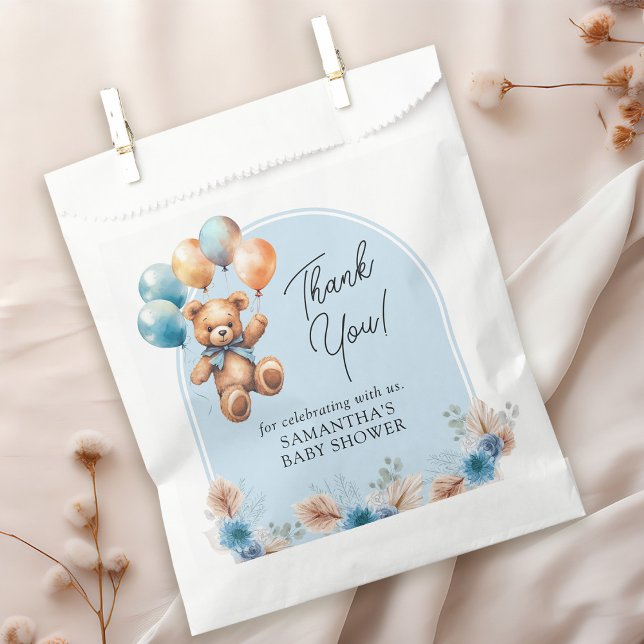 Teddy Bear Baby Boy Thank You Baby Shower Favour Bags (Creator Uploaded)