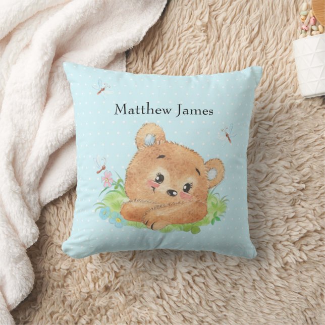 Teddy Bear Baby Boy Theme Cushion (Blanket)