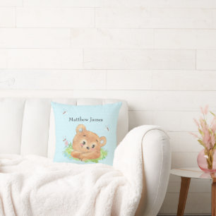 Teddy Bear Baby Boy Theme Cushion