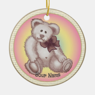 Teddy Bear baby Ceramic Tree Decoration