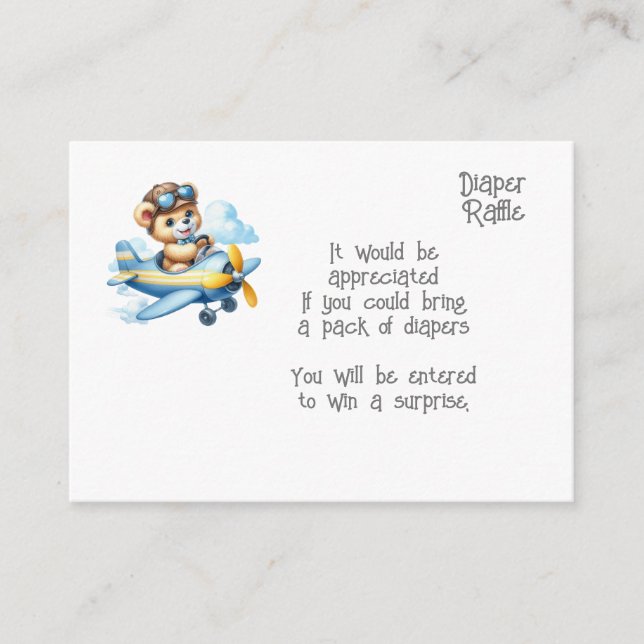 Teddy Bear Baby diaper raffle enclosure card (Front)