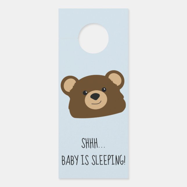 Teddy Bear Baby is Sleeping Door Hanger (Front)
