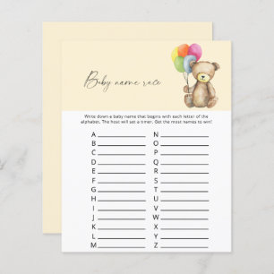 Teddy Bear - Baby name race game