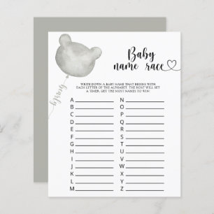 Teddy Bear Baby name race game