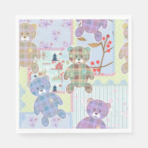 Teddy bear, baby pattern napkin