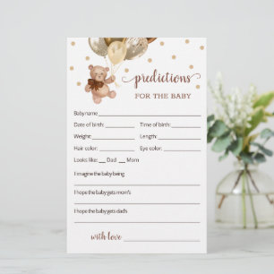 Teddy Bear Baby Predictions Baby Shower