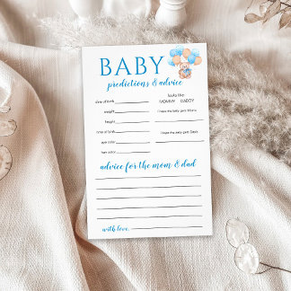Teddy Bear Baby Predictions Game Flyer