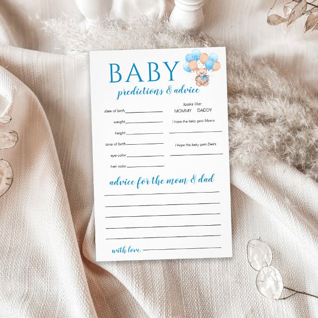 Teddy Bear Baby Predictions Game Flyer (Creator Uploaded)
