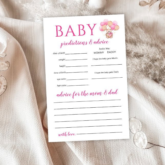 Teddy Bear Baby Predictions Game Flyer (Creator Uploaded)