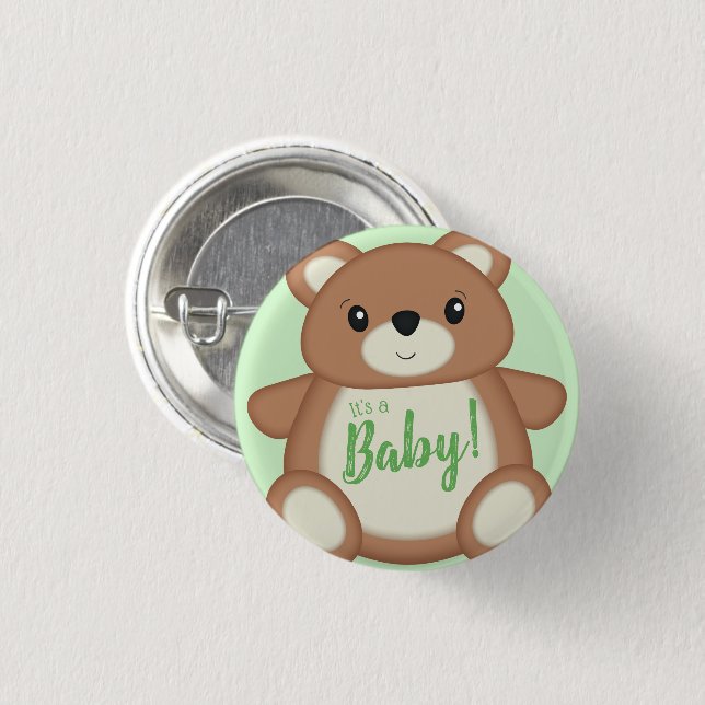 Teddy Bear Baby Shower 3 Cm Round Badge (Front & Back)