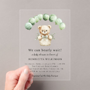 Teddy Bear Baby Shower Acrylic Invitation