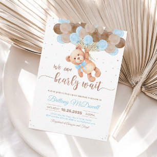 Teddy Bear Baby Shower Balloons Invitation