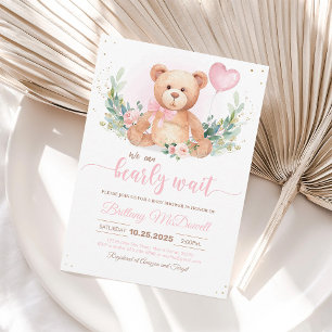 Teddy Bear Baby Shower Balloons Invitation