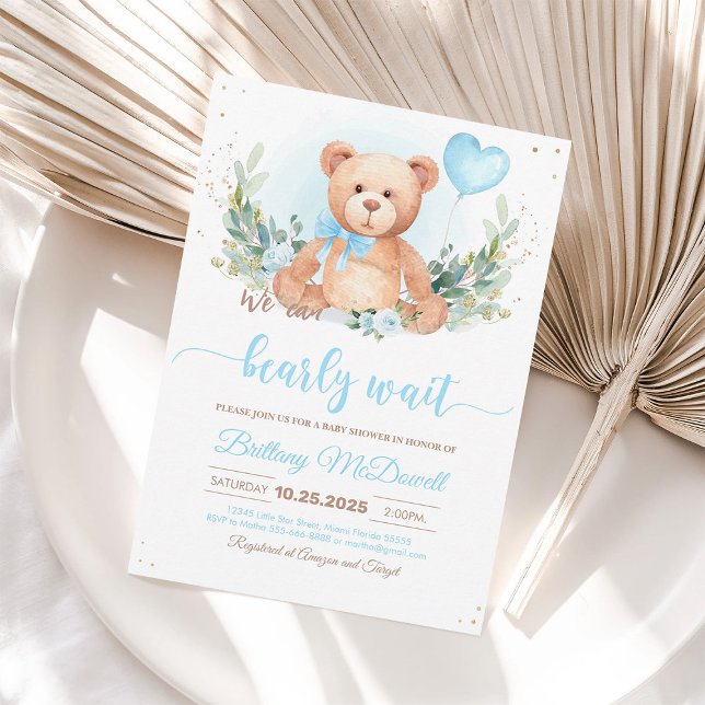 Teddy Bear Baby Shower Bear Themed Invitation (Creator Uploaded)