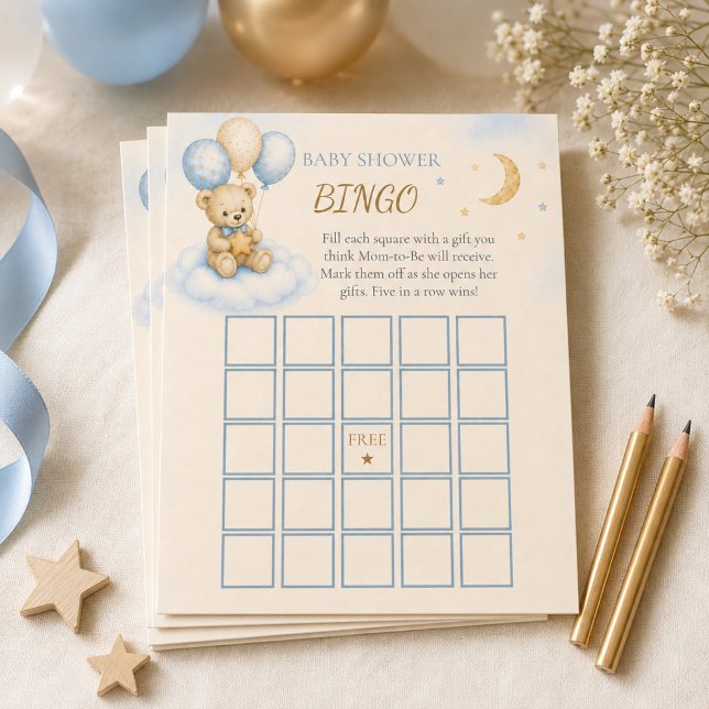 Teddy Bear Baby Shower Bingo Game (Teddy Bear Baby Shower Bingo Game)