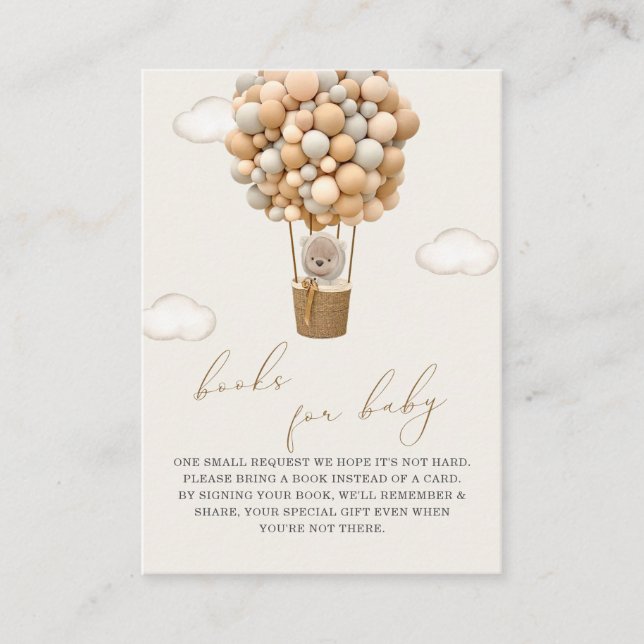 Teddy Bear Baby Shower Book Request Enclosure Card (Front)