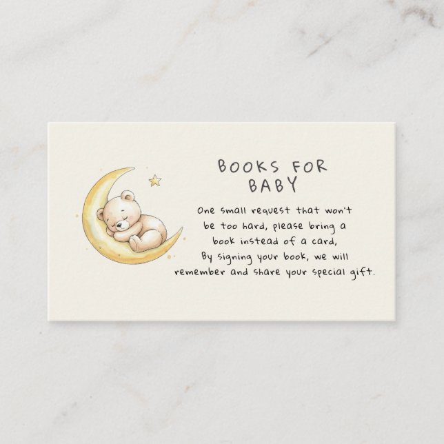 Teddy Bear Baby Shower Book Request Enclosure Card (Front)