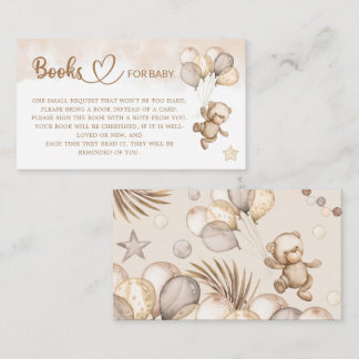 Teddy Bear Baby Shower Books for the baby Enclosure Card