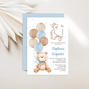 Teddy Bear Baby shower boy Invitation