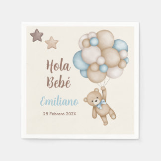 Teddy Bear Baby Shower Boy Spanish Napkin