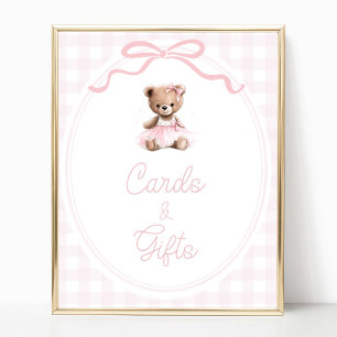 Teddy Bear Baby Shower Cards and Gifts Table Sign