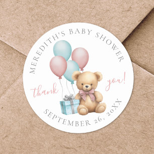 Teddy Bear Baby Shower Classic Round Sticker