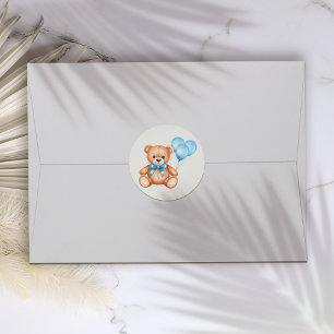 Teddy Bear Baby Shower Classic Round Sticker